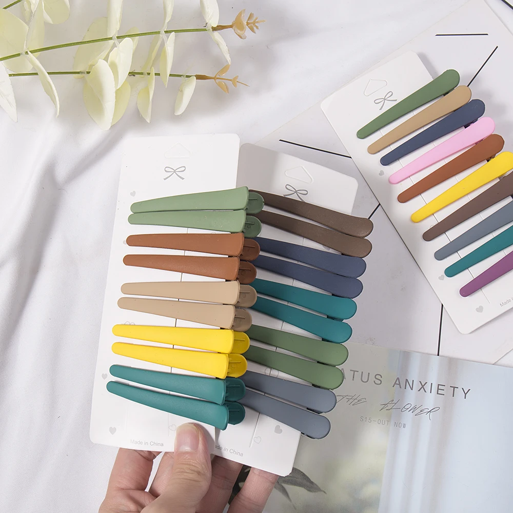 10 teile/satz Neue Frauen Mädchen Bunte Kunststoff Lange Haarnadeln Gesicht Waschen Pony Einfache Haar Clips Barrettes Mode Haar Zubehör – Detail 2