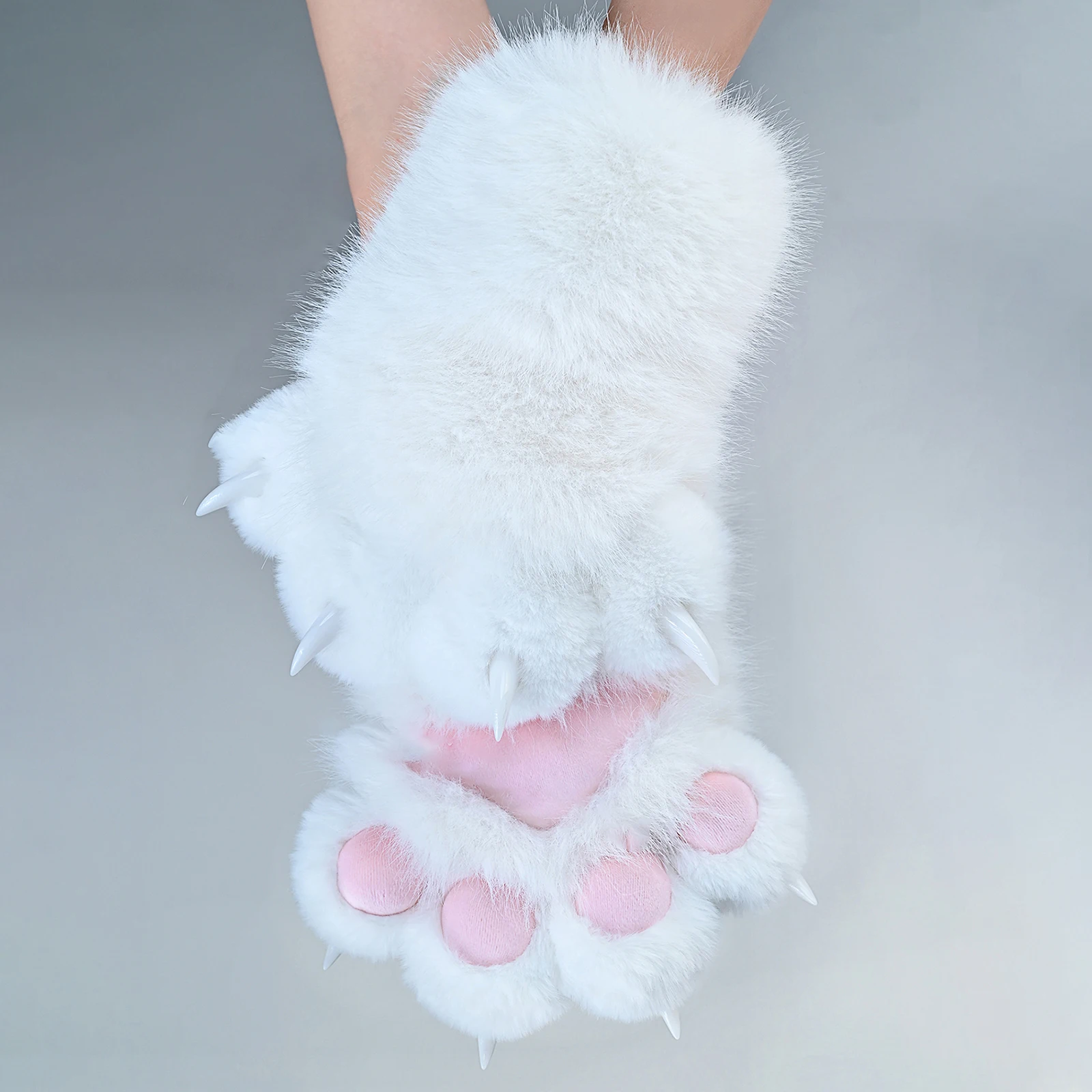 Furry Cat Gloves With Claws Cosplay Therian Fursuit Paws Costume Accessories image 4