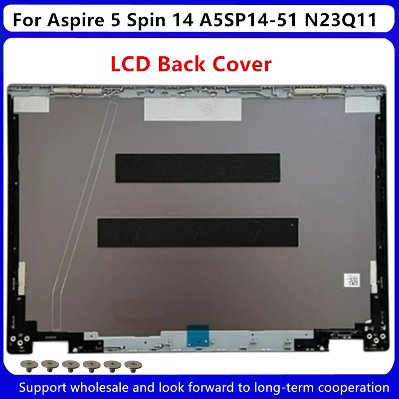 Tampa traseira LCD para Aspire 5 Spin 14, A5SP14-51, N23Q11, cinza, novo