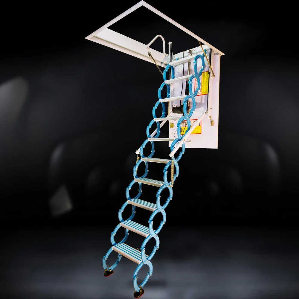 Home Use Motorized Automatic Remote Control Electric Telescopic Loft Attic Ladder