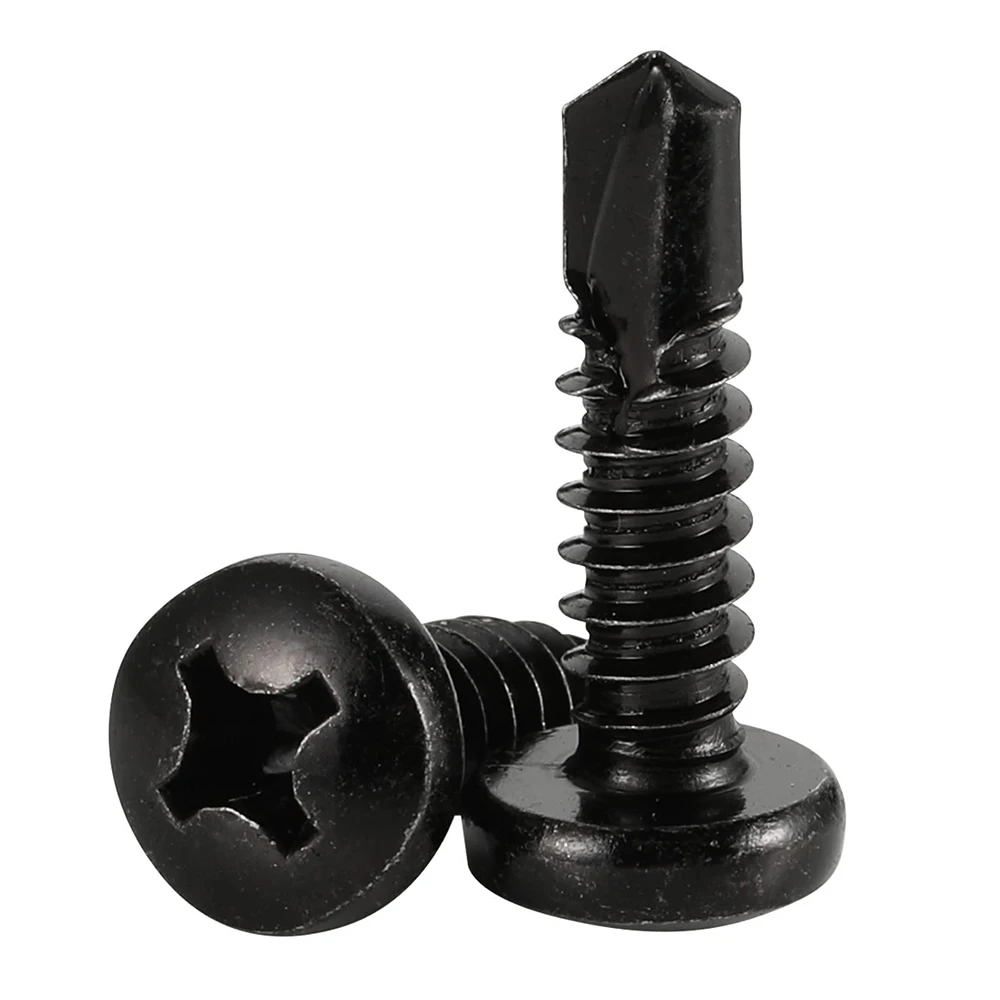 Cross Pan Head Self Drilling Screw Black Stainless Steel M3.5 M4.2 M4.8 M5.5 Phillips Round Head Tapping Screw for Sheet Metal