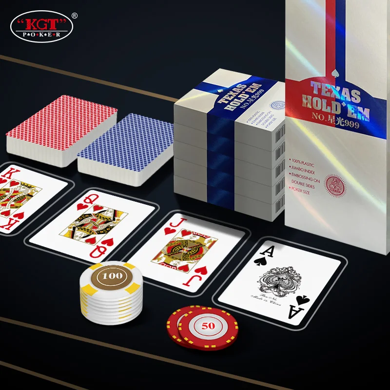 

63X88mm thick PVC 999 Texas Hold'em, double-sided frosted, waterproof, non transparent and anti cheating professional poker