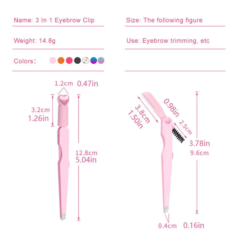 Eyebloggréinitialisation en acier inoxydable 3 en 1, outil de coupe coloré de haute précision avec brosse multifonctionnelle