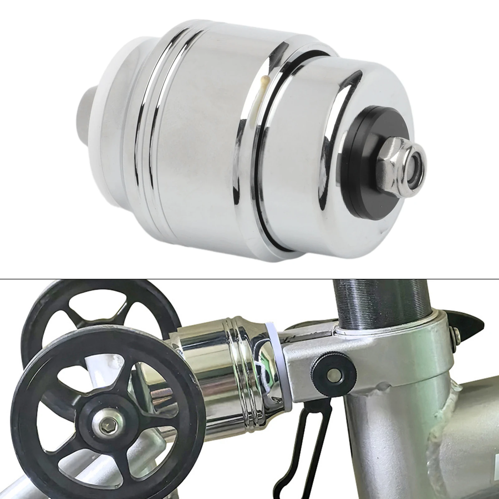 

Lightweight Shock Absorption Aluminium Alloy PU Elastomer 13.5mm Travel For Brompton Folding Bike Rear Suspension Part Silver
