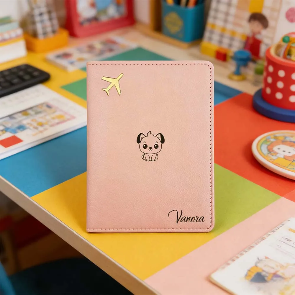 

1pc Personalized Name Passport Cover Boyfriend Gift Synthetic Leather Passport Cover Boho Style