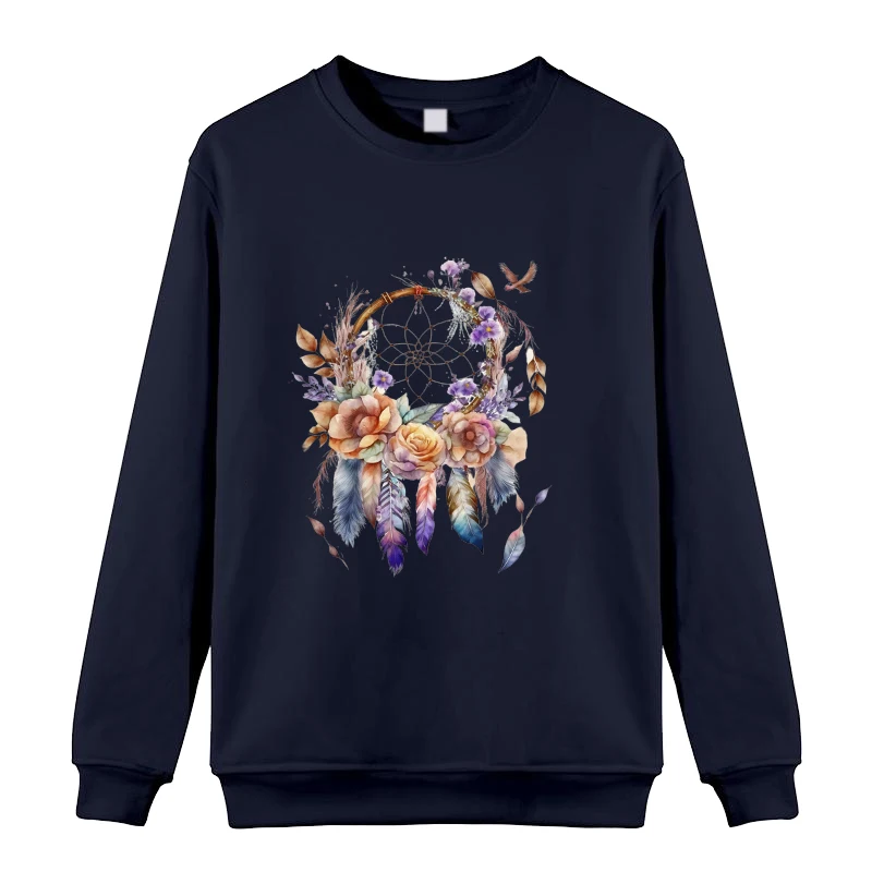 Dreamcatcher Long Sleeve Unisex Casual Crewneck Sweatshirt Pullover Loose Sweat Personality Clothing