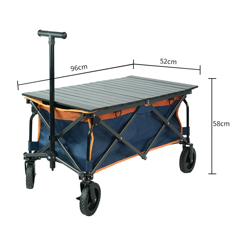 Outdoor camp cart folding shopping cart stall selling flowers household trolley folding portable trolley
