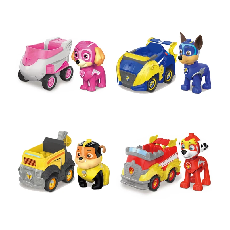 Genuine Paw Patrol Mashall Chase Skye Rubble Cartoon Model Car Block Castle Compatible Brick Figure Children Birthday Toys Gifts