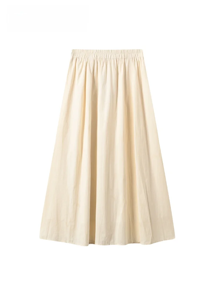 

Юбка А-силуэта с высокой талией для полных женщин: новая весенняя модель, скрывающая недостатки фигуры, универсальная, модная, из полиэстера