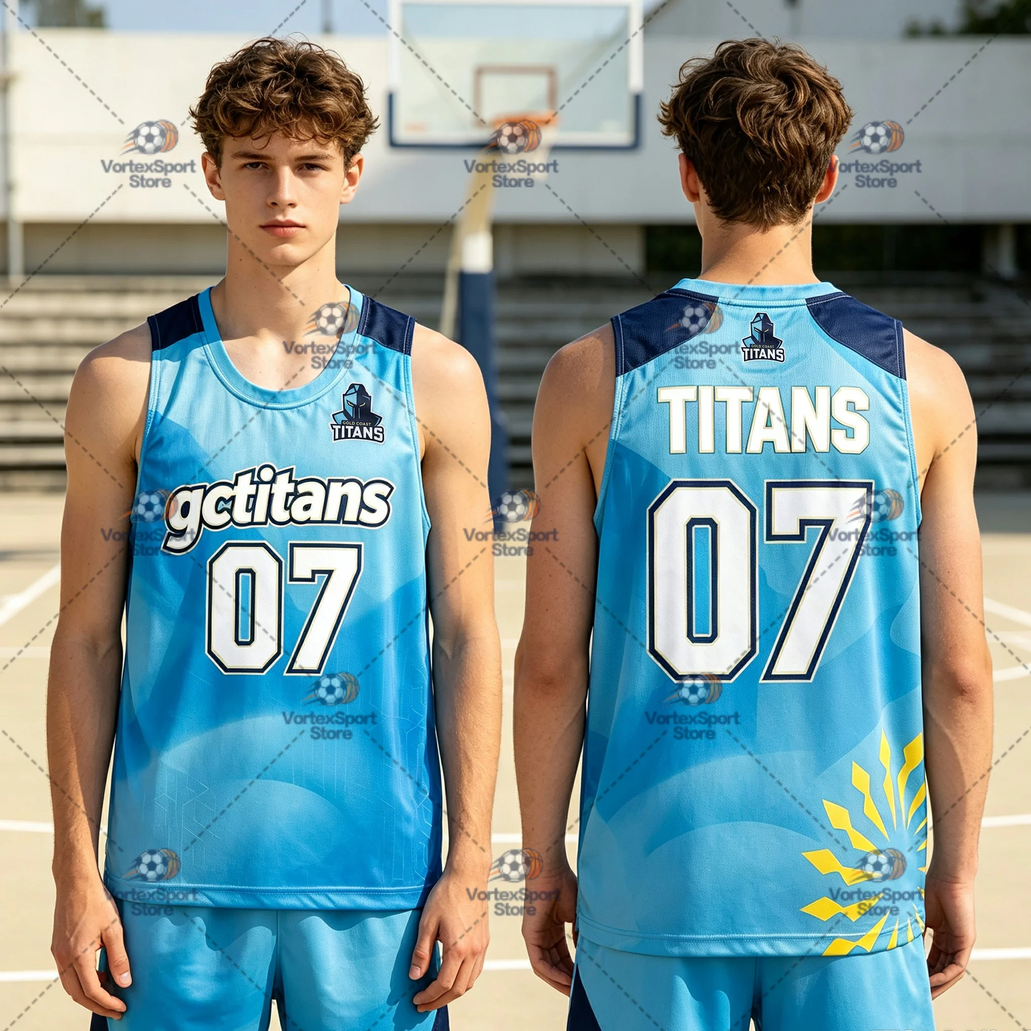 Summer Children's Coast Titans Rugby Sports Vest Men's Crewneck Sleeveless NRL Sports Outdoor Tranning Jersey Vest