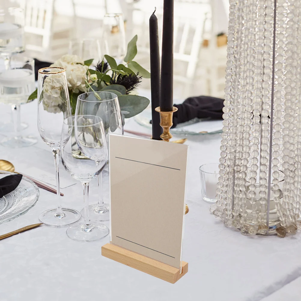 3-個の透明アクリルメニュースタンドデスクトップディスプレイ-t-字型垂直ホルダーレストランカフェオフィス用安定したデザイン