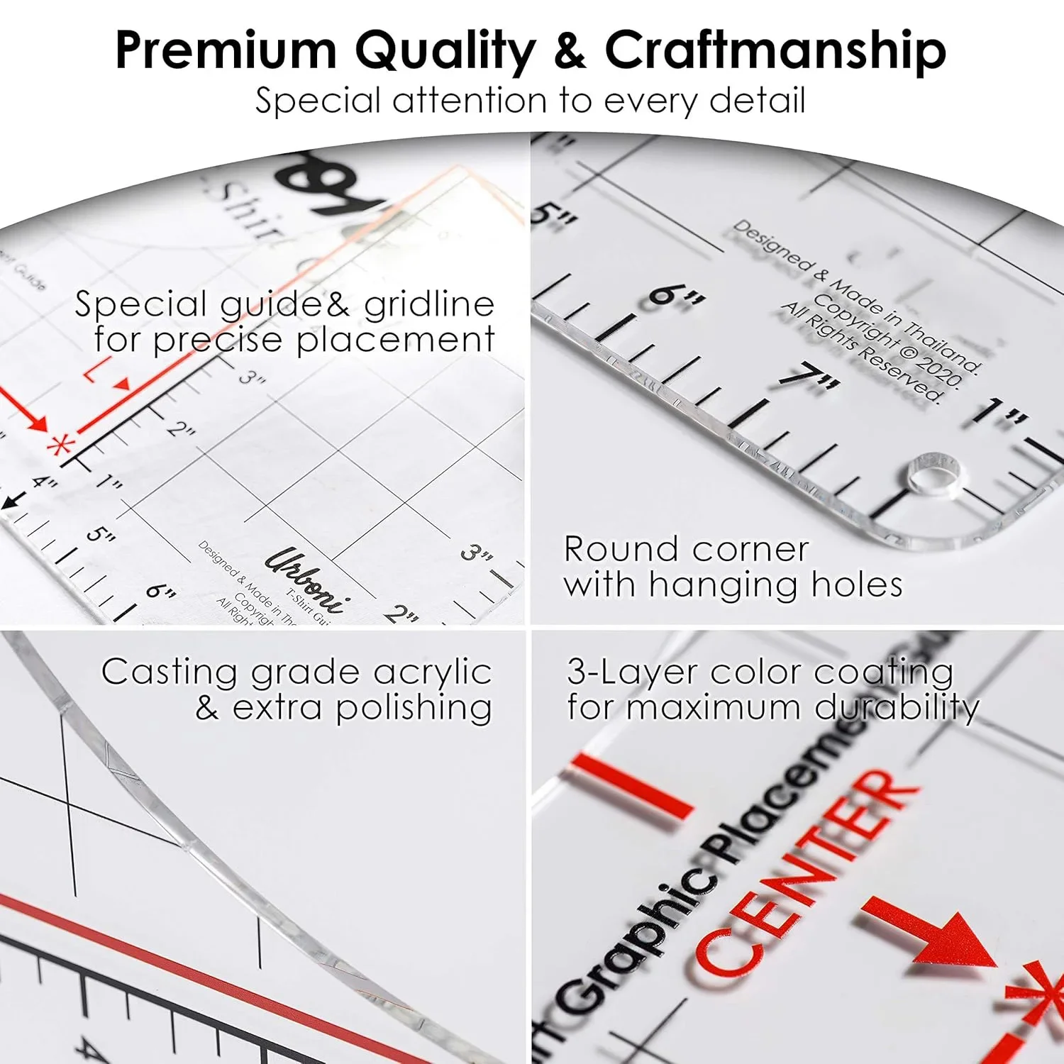 T-Shirt Ruler Guide,Vinyl Alignment and Center Design Tool,T-Shirt Alignment Tool for Heat Press and Cricut