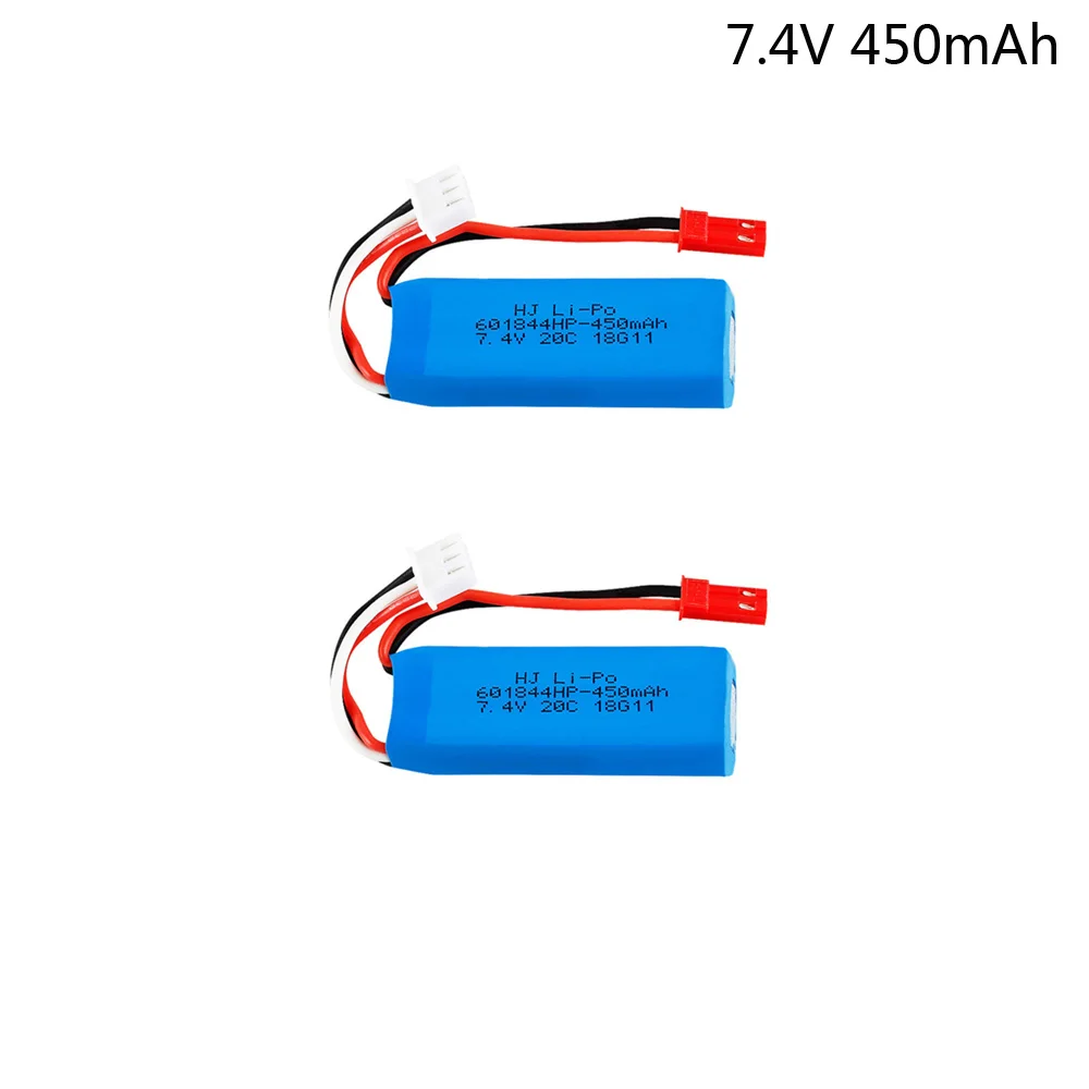 7.4V 450mAh Lipo Battery 2S for WLtoys K969 K989 K999 P929 P939 RC Car 601844 20C 7.4 V 450 mah