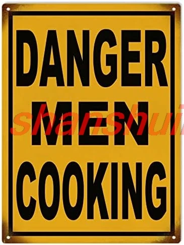 Danger Men Cooking Vintage Retro Metal Tin Sign Home Bar Kitchen Farmhouse Home Decor Signs Gifts 8X6 Inch 1pc sign