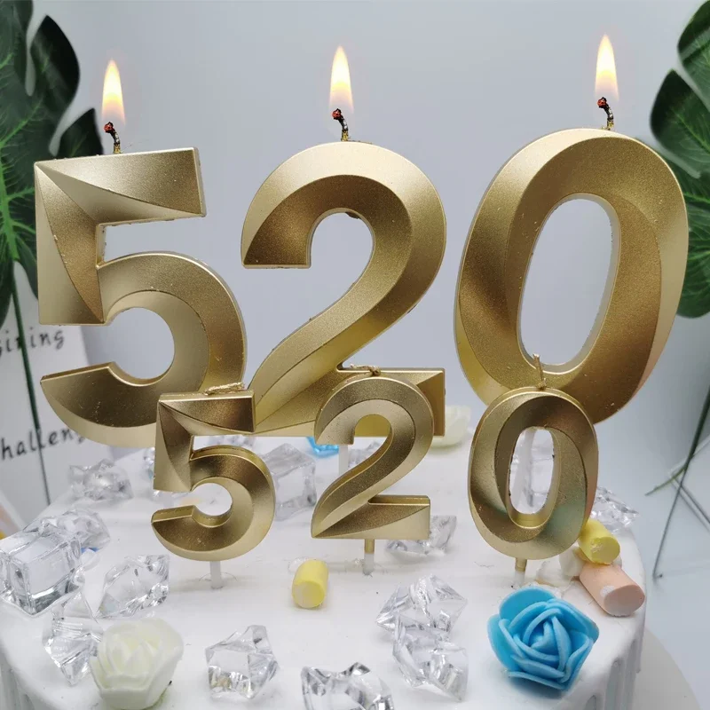 Extra Large Digital Candle Opera House Style Gold Birthday Cake Decoration