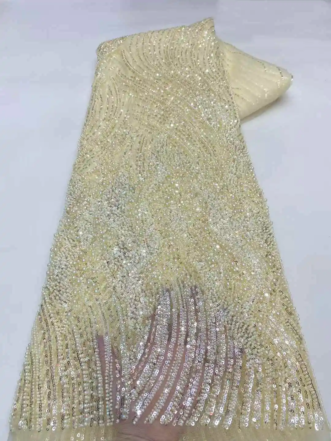 Африканское нигерийское французское сетчатое кружево с бисером и блестками, высокое качество, 2021, кружево с вышивкой и блестками, кружево для свадебных платьев для женщин