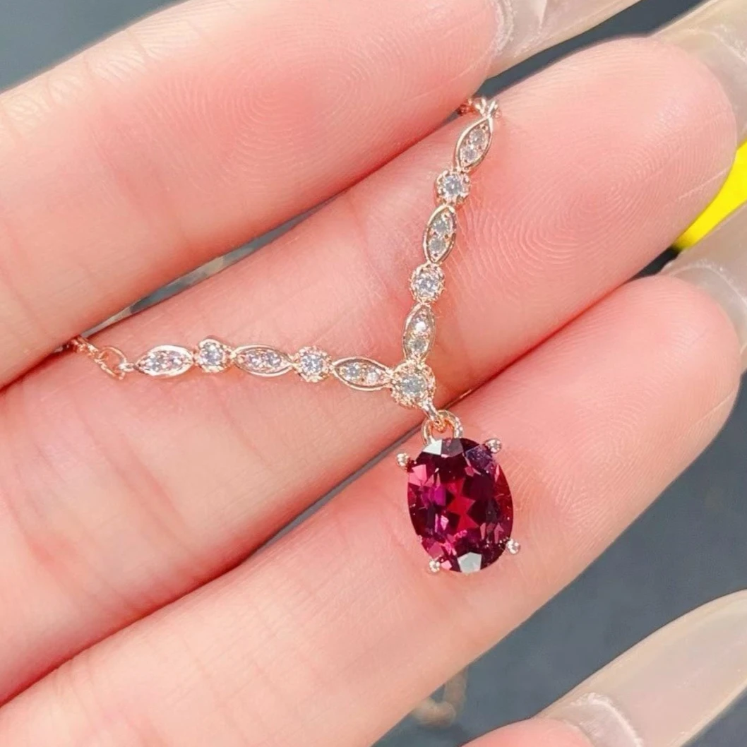 

Sterling 925 Silver Pendant Natural Pyrope Garnet Pendant with Certificate 925 Silver Jewelry Garnet Pendant for Party