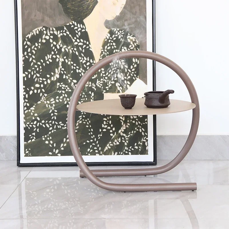 Japanese-style tatami, simple and modern small household leisure edge, metal assembled small tea table