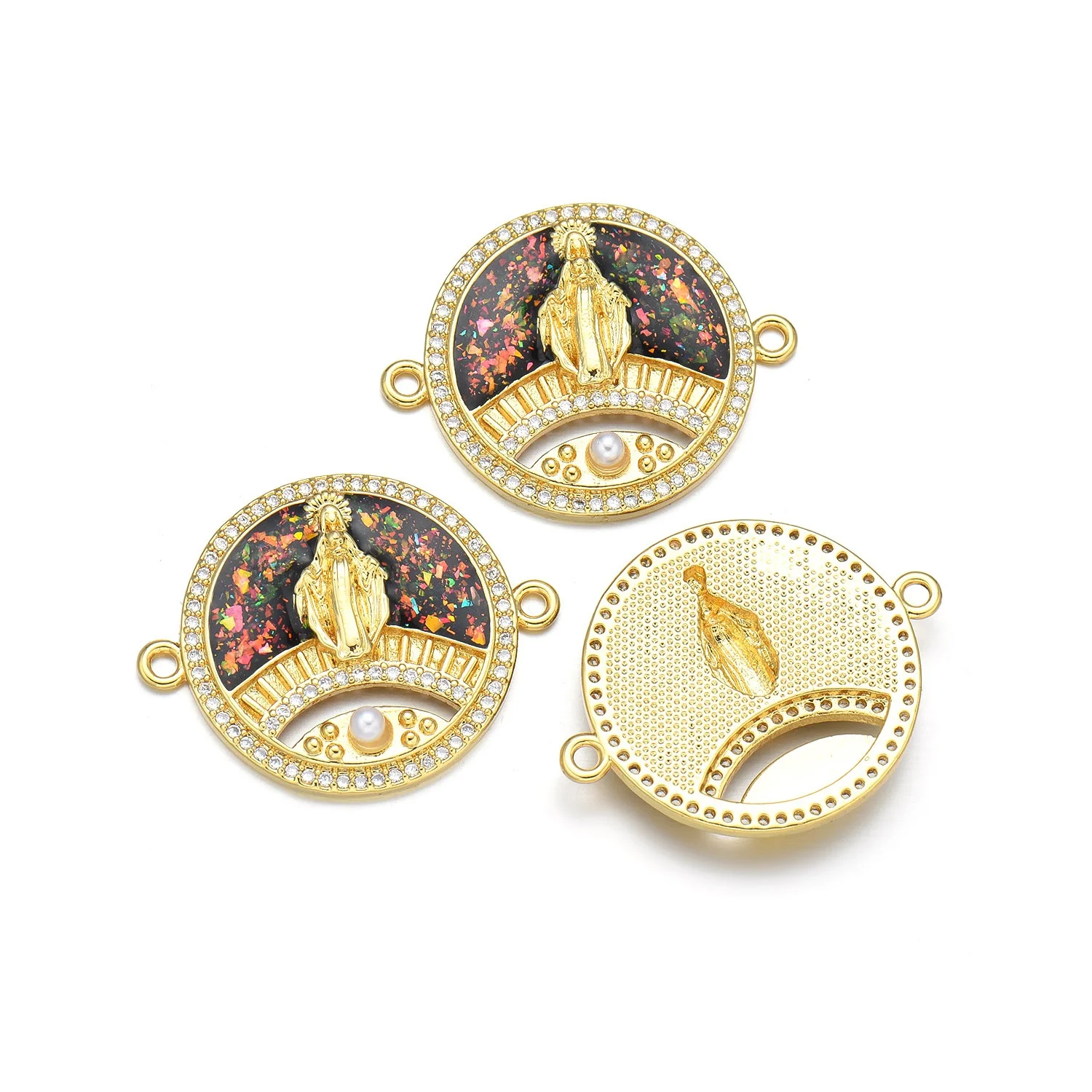 5 Pieces European and American Copper Aobao Virgin Pendant Accessories DIY Pearl Necklace Jewelry Making Material Wholesale