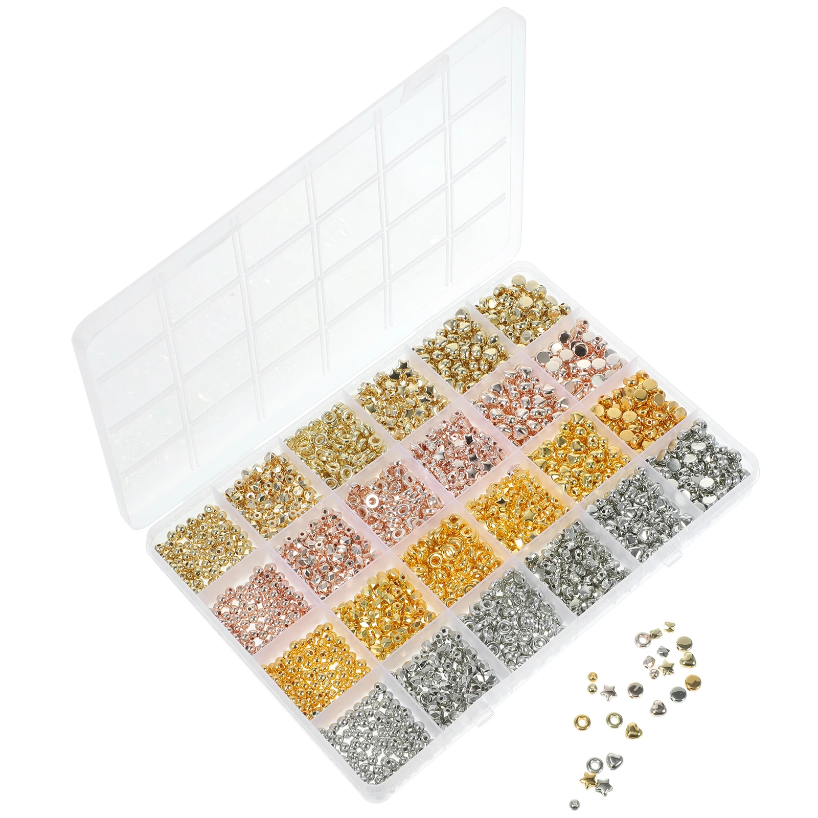 

2160pcs Beads Jewelry Making Kit Plastic Loose Beads for Necklace Bracelet DIY Craft Project Accessories Smooth No Burr