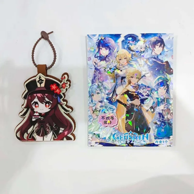 

12Pc/Box Hu Tao Nahida Klee Furina de Fontaine Kaedehara Kazuha Wanderer Beelzebul Non Woven Embroidery KeyChain Pendant Keyring
