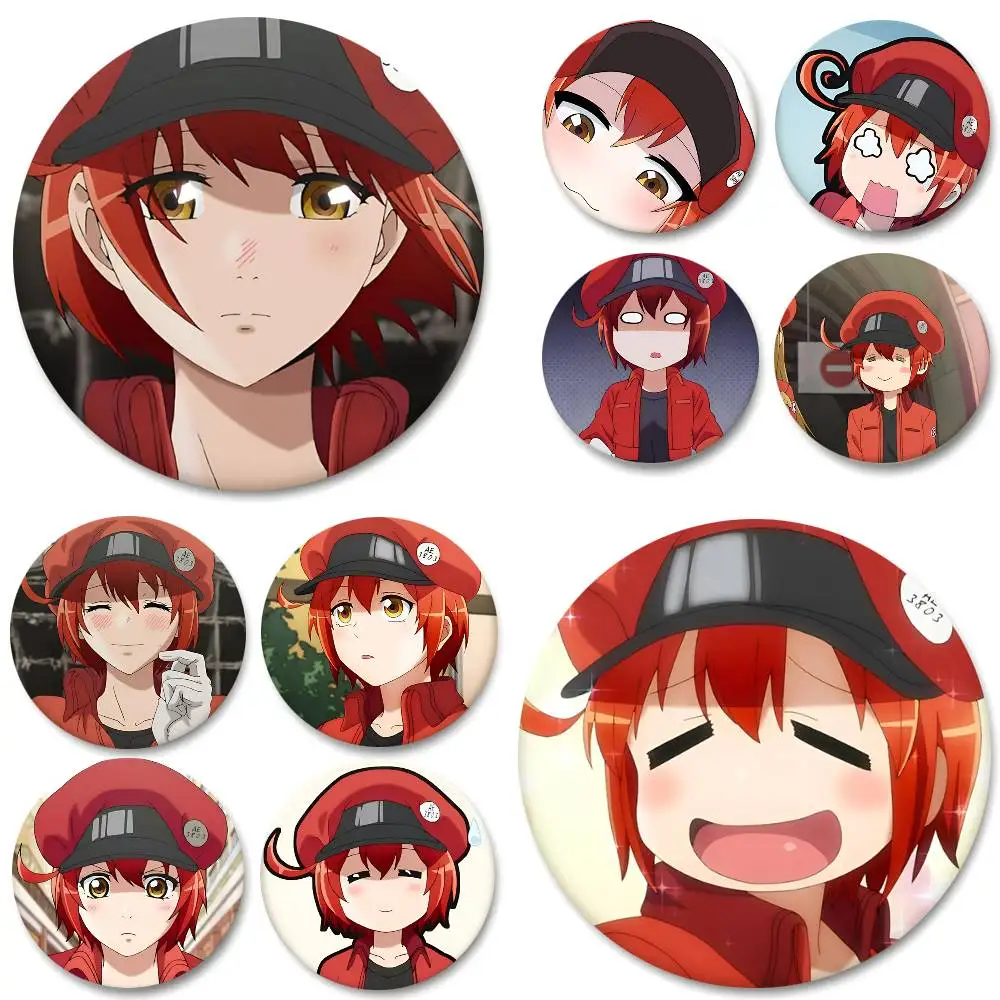 1pc Anime Cells At Work Cartoon Style Badge Brooches On Backpack Decoration Round Enamel Pins For Accessorys