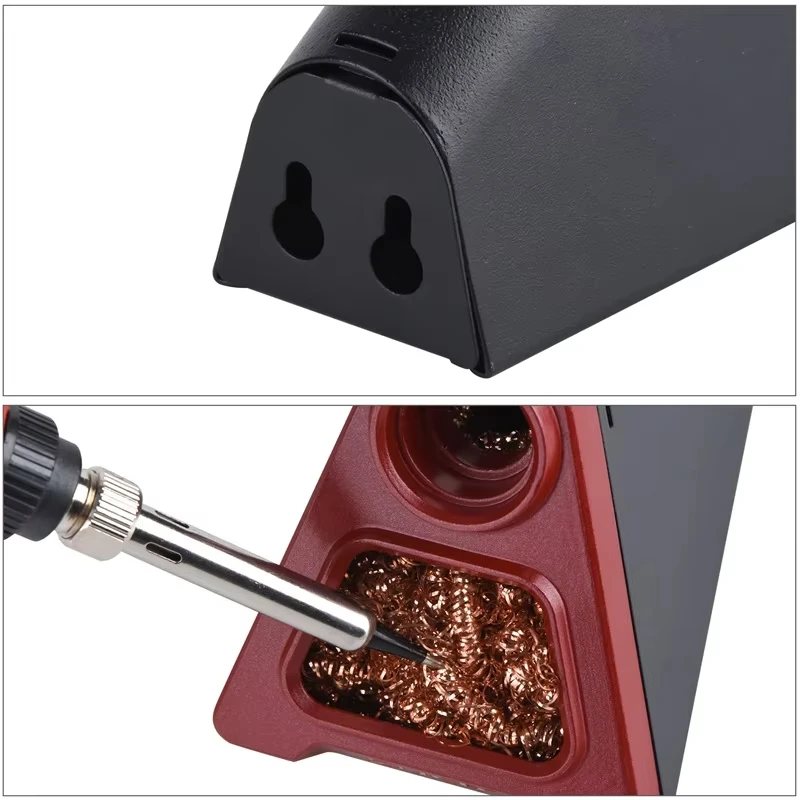 JCD 820 Aluminum Alloy Electric Soldering Iron Stand Holder with Welding Cleaning Copper Ball High Temperature Safety