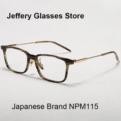 Japanese Brand Men Square Glasses Frame Acetate Titanium Handmade Eyeglasses Fashion Designer Spectacles Gafas Korean Style