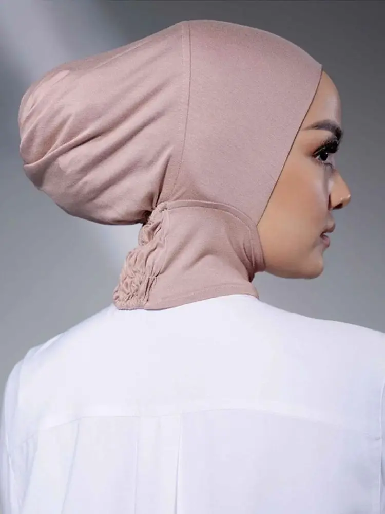 Women's Sports Hijab Scarf one-Piece Mesh Jersey Muslim Headscarf islamic Turban Caps Breathable Stretchy Non-Slip workout hijab