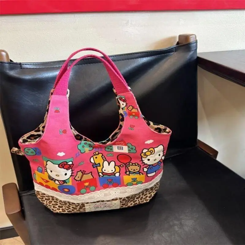 Torba na ramię Sanrio, urocza torba na ramię Hello Kitty, duża pojemność, modny słodki styl, torba na zakupy dla uczennic, torba na ramię, hit.
