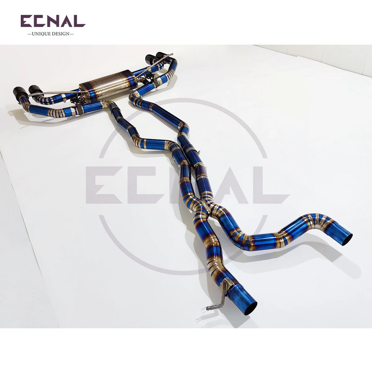 

Ecnal Exhaust Catback System with Valve Muffler TC4 Titanium Alloy Sport Valved Exhaust Pipe for Porsche Cayenne 958