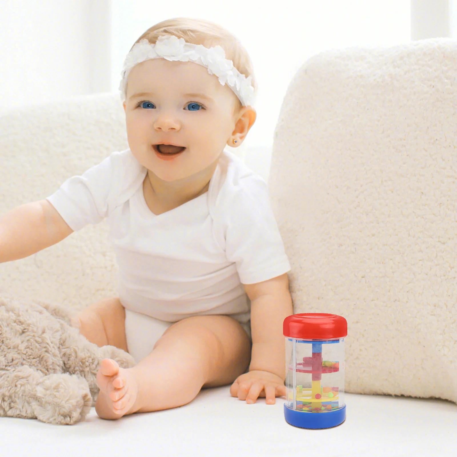 1 set 1 set Baby Shaker Baby Handbel Muzikaal Speeltje Vroeg Educatief Cadeau Regendruppels Buis Rammelaar Muzikale Verlichting