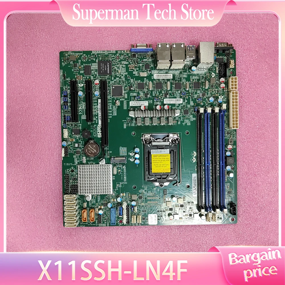 For Supermicro X11SSH-LN4F NAS server mainboard c236 chip ECC four network ports matx