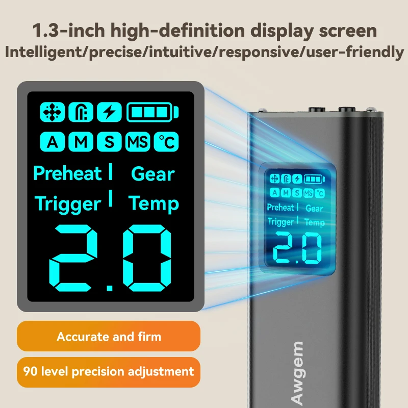 Awithz ポータブルハンドヘルドバッテリースポット溶接機 90段階調整可能 18650用 溶接アイロン ステンレス鋼対応 2Mニッケル付き