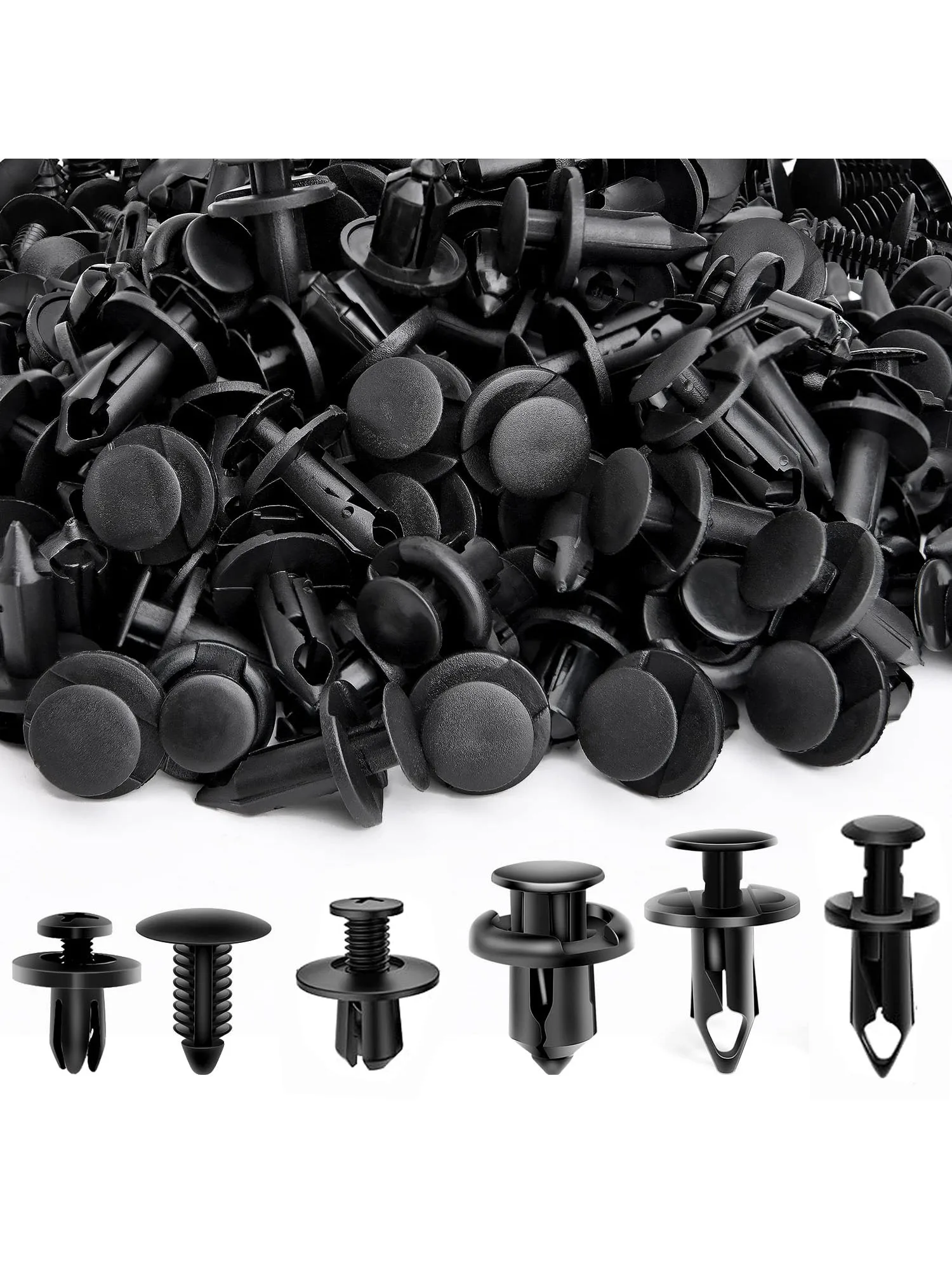 Zak van 190 stuks set auto universele gesp 6 modellen maat sluiting klinknagel klemmen sluiting gesp auto-accessoire abs materiaal vaste schroef - afbeelding 2