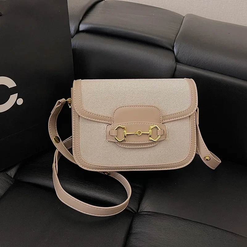 

2025 New! High - End Retro Color - Matched Exquisite Saddle Shoulder Messenger Bag for Women - Fashion & Casual