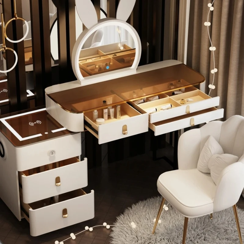 

Vanity Makeup Makeup Headdresses Comfortable Bedroom Vanity Light Mirror Seat Rabbit Mirror Dressing Трюмо С Зеркалом Мебель