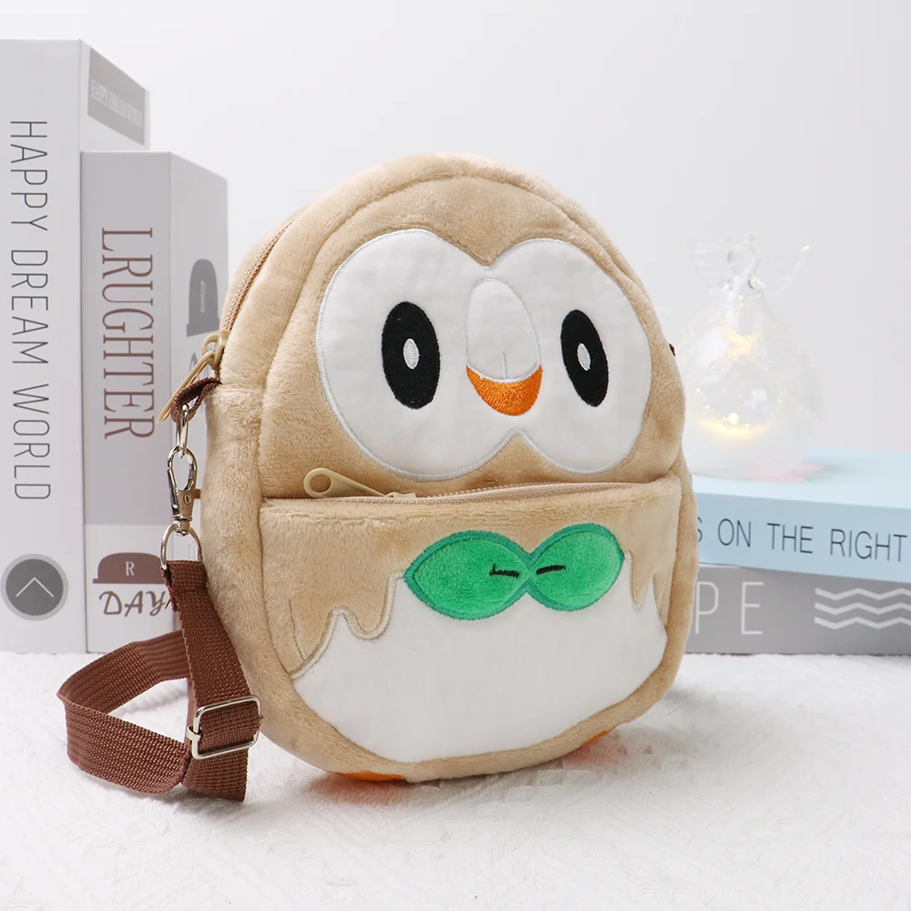 Pokemon Lucario Snorlax Psyduck Rowlet Eevee Charmander Mimikyu Plush Backpack Kawaii Anime Plush Bag Toy for Kids Birthday Gift