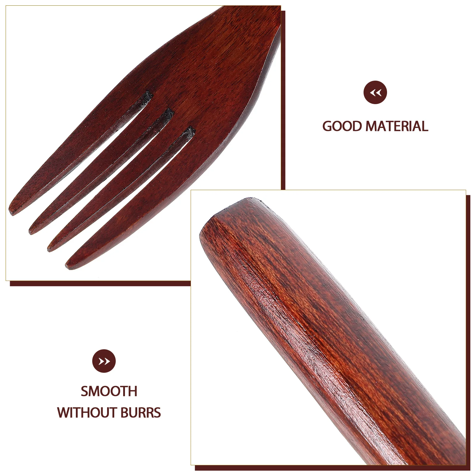 

2 Pcs Wooden Cooking Utensils Server Accessories Kitchen Dessert Fork Salad Stirring Eating