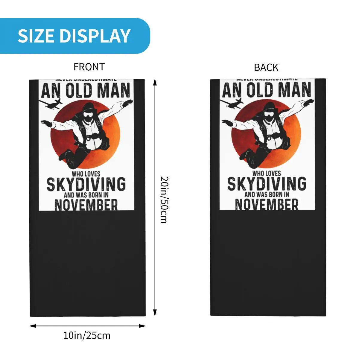 An Old Man Who Loves Skydiving And Was Born In November Neck Gaiter Bandana Scarf Face Mask Neck Warmer