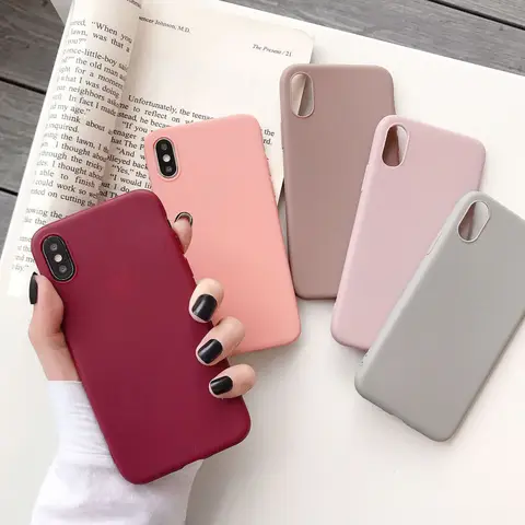 Shockproof Matte Silicone Phone Case For iPhone Xs Max XR XS X S Luxury Silicone Bumper Soft TPU Cover Capa