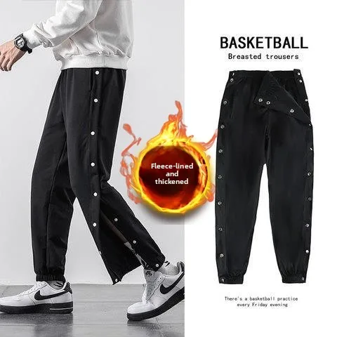 

Thiened Fce Winter Caregiver Pants for ly Men And Women with Button Closure Easy to Wear Long Straight Leg Trousers