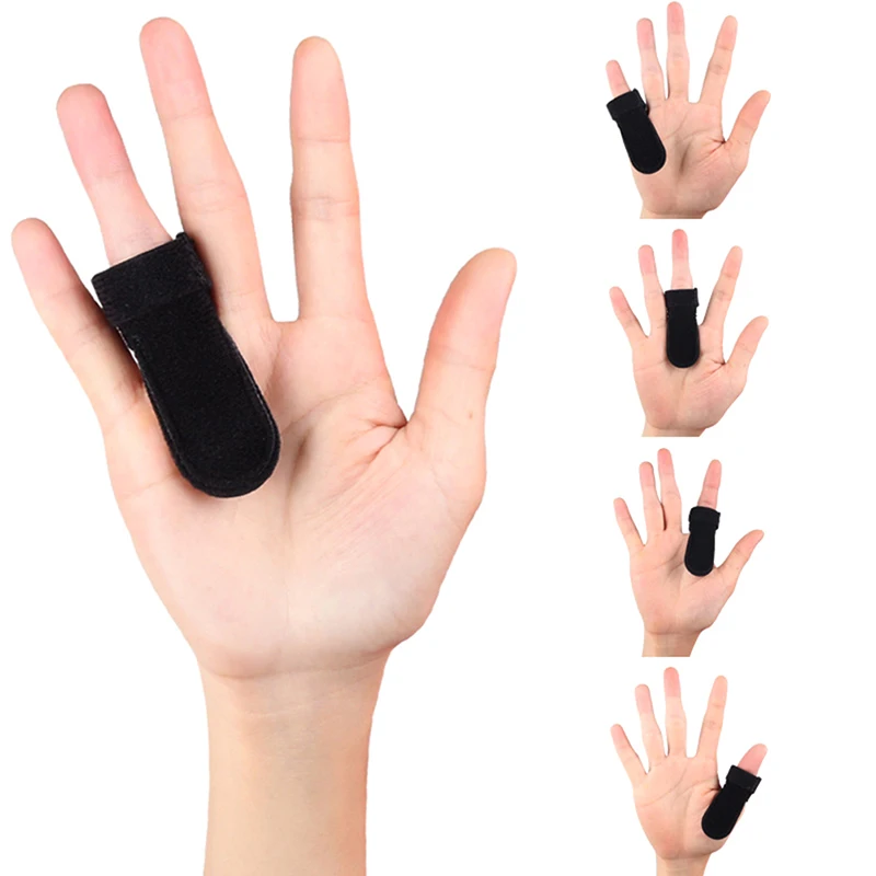 1Pcs Black Finger Brace Finger Splint Support Brace Pain Relief Trigger Fixing Straightener Corrector