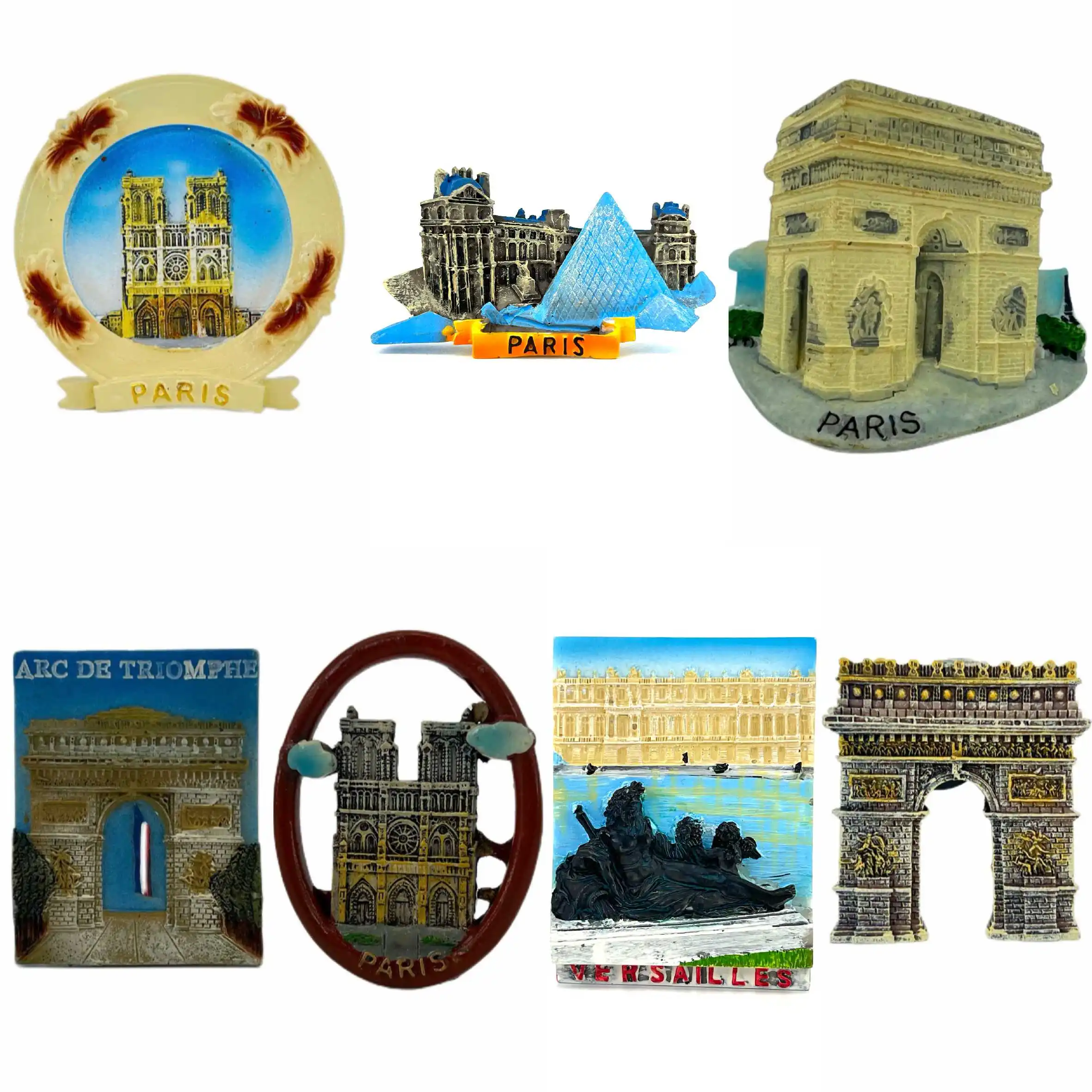 French Fridge Magnets Paris Arc De Triomphe, Notre Dame De Paris, Versailles, Louvre Tourist Souvenirs 3D Resin Gifts