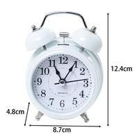Twin Bell Alarm Clock Silent Desk Table Clock Creative Bedside Wake up Clock for Living Room Office Bedroom NightStand Desk