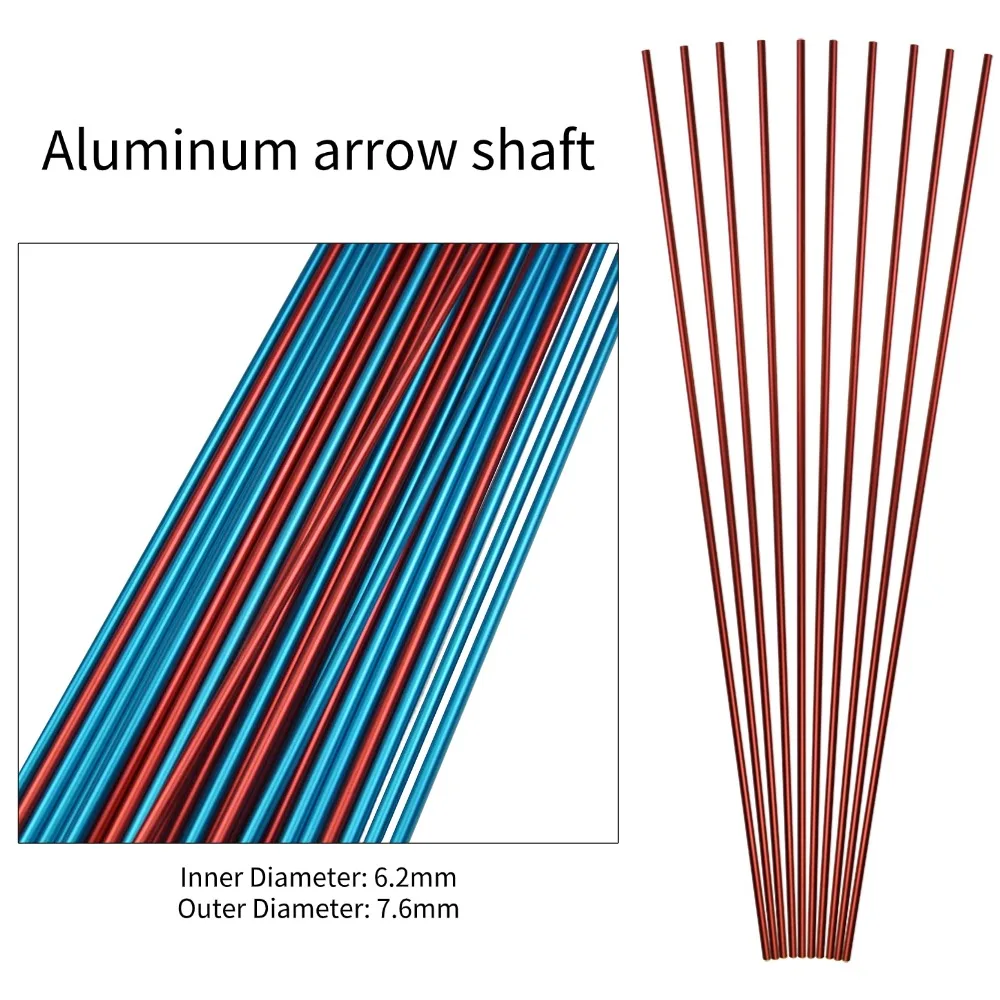 

6/12pcs 30" Archery Aluminum Arrow Shaft Spine 500 Aluminum Alloy Arrow Tube DIY Tools Compound Recurve Bow Hunting Accessories