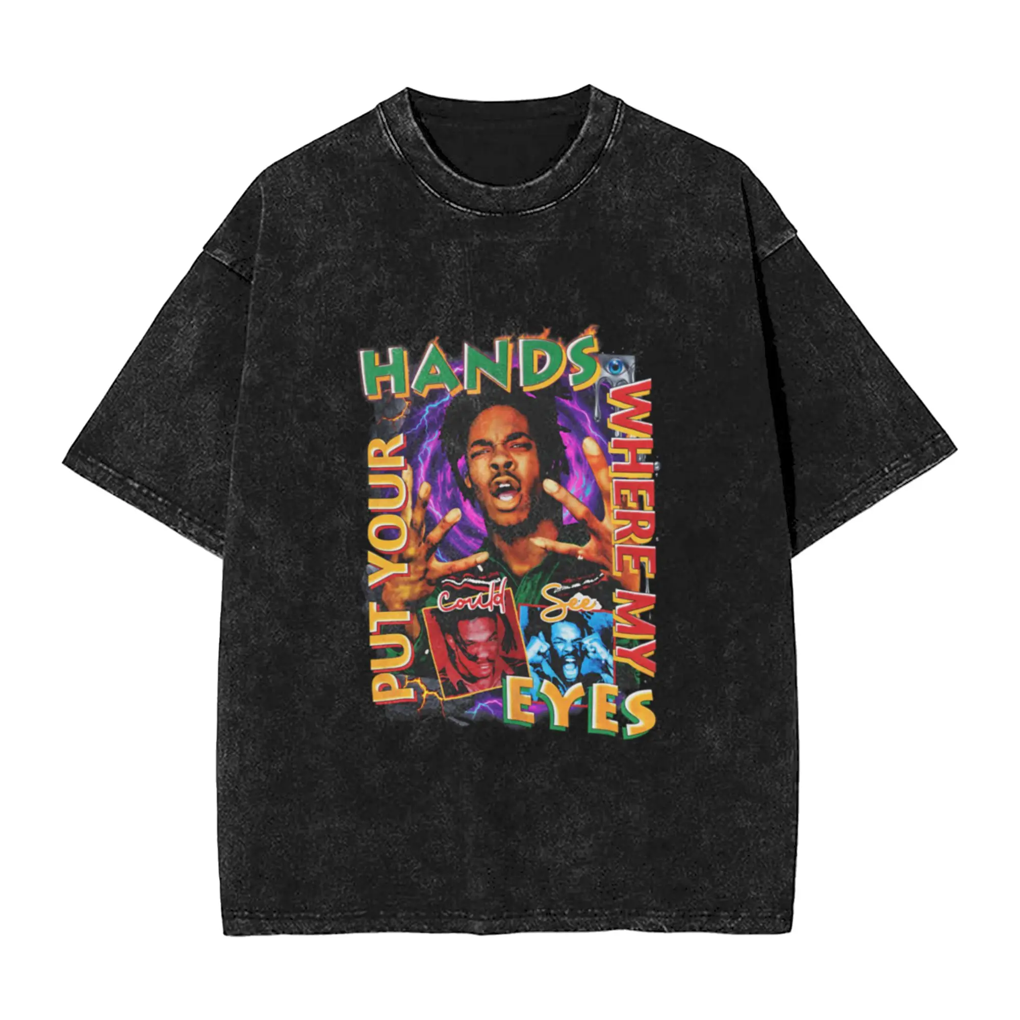 PUT YOUR HANDS WHERE MY EYES COULD SEE Unique Trendy A Vintage Oversized Cotton Unisex T-Shirts