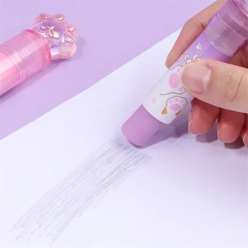 Lipsticks Design Pencil Erasers Cute Cat Paw Erasers Wipe Clean Correction Tools Kids Gifts Office Supplies Student Stationery