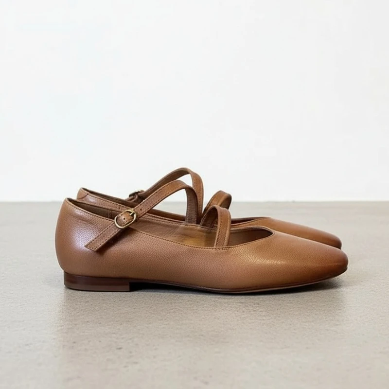 

Mary Jane Flats for Women 2025 | Retro Ballet Shoes with Leather Sole | Elegant Dress Casual Comfortable Shallow Heel Shoes