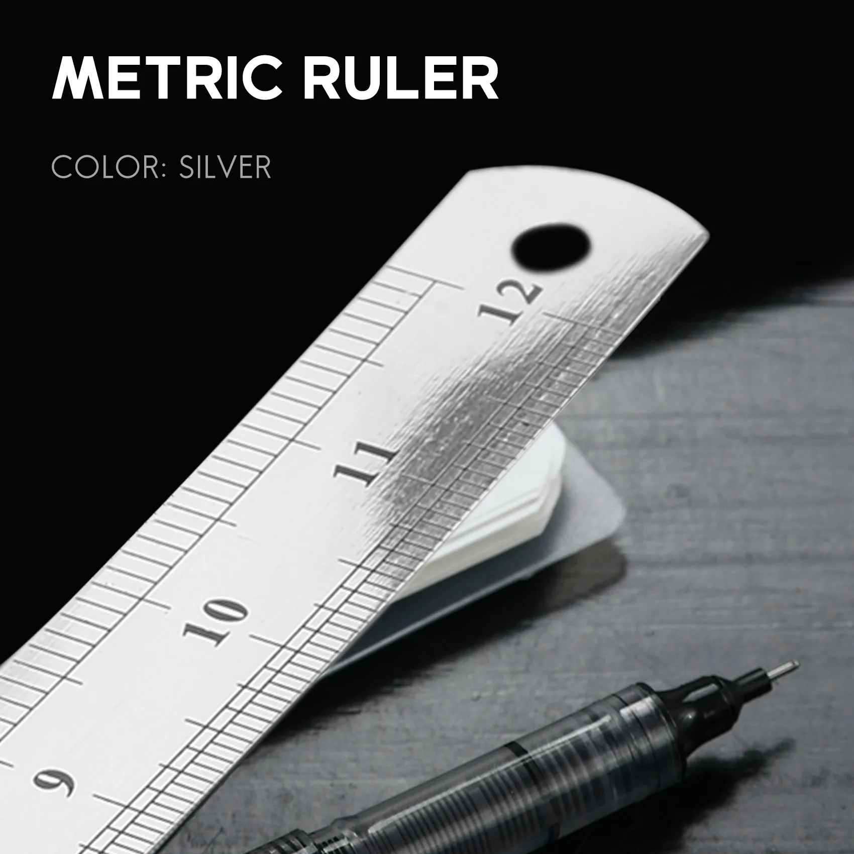 A75K Stainless Steel Ruler Measure Metric Function 30cm 12Inch